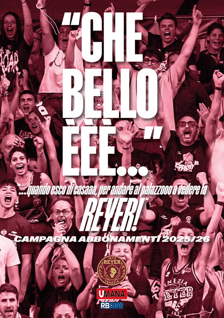 Brochure informativa dei prezzi e tipologie di abbonamenti acquistabili  nella campagna abbonamenti Reyer